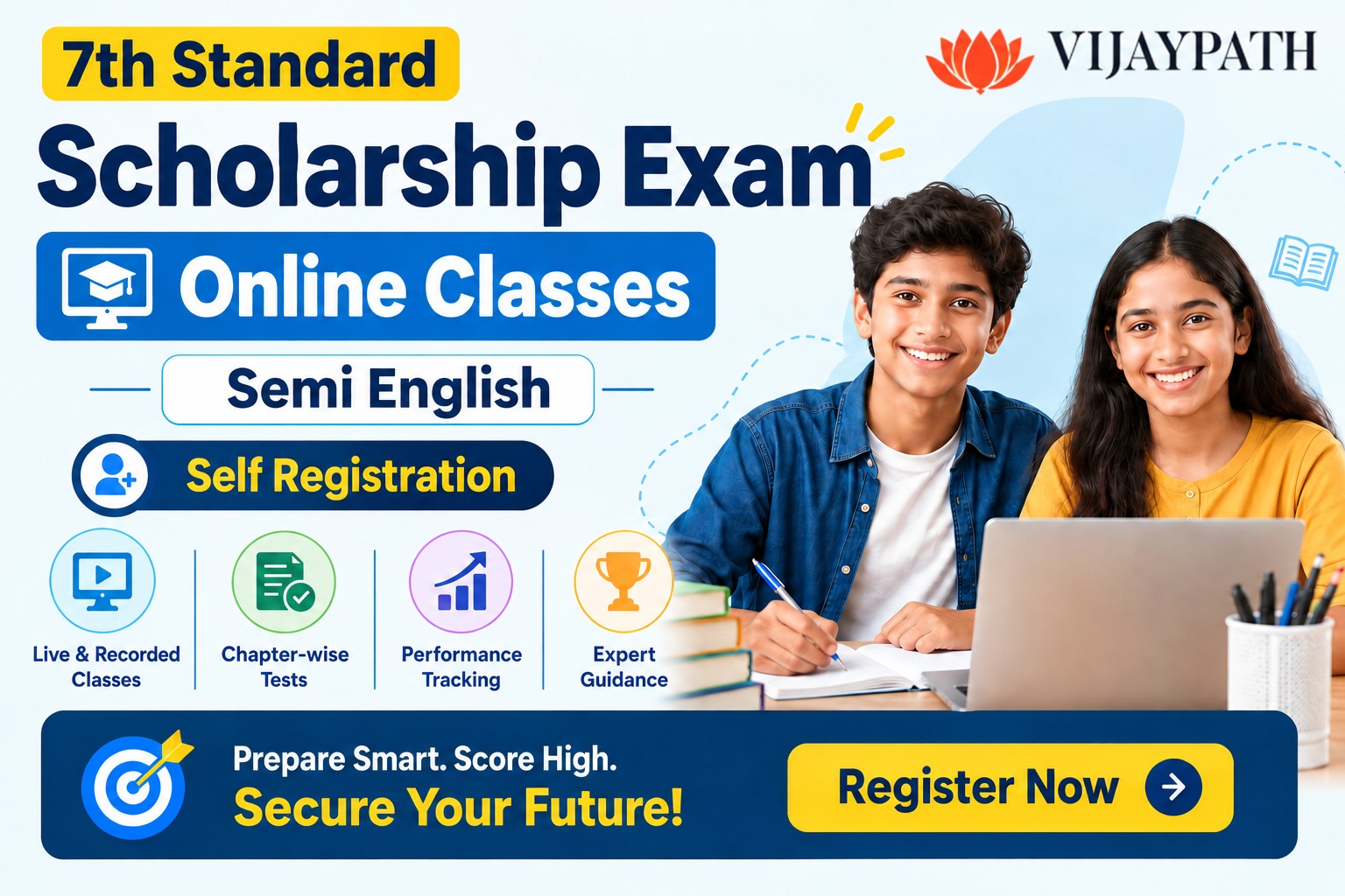 7th Scholarship Exam-Online Classes | Semi-English Medium | Self Registration